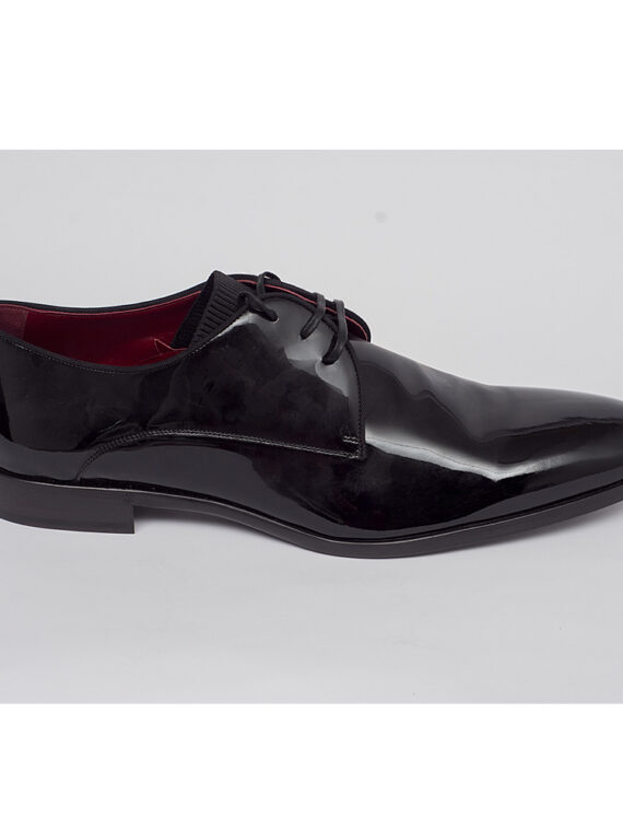 Derby Wet Look Lace-up Shoes